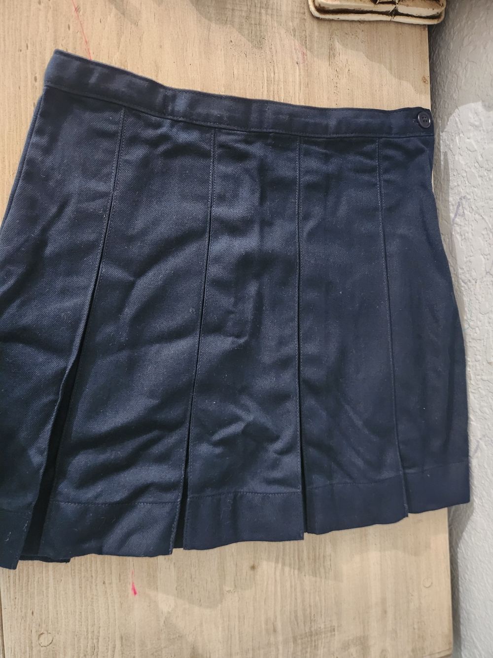 Lands' End Navy Pleated School Uniform Skirt
